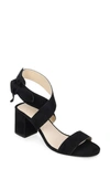Journee Signature Womens Bow Faux Suede Slingback Sandals In Black Suede