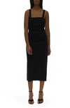 Helmut Lang Cut-out Sweetheart-neck Maxi Dress In Basalt Black