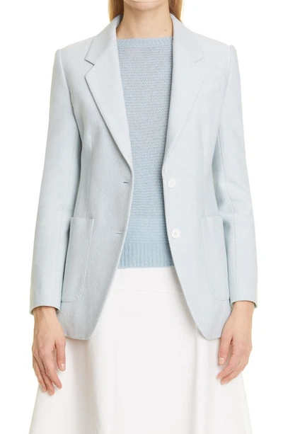 Max Mara Fox Cotton-blend Jersey Blazer In Azure