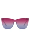 Quay Come Thru 56mm Cat Eye Sunglasses In Tortoise / Purple Blue