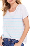 Vineyard Vines Placed Stripe Surf T-shirt In 100 White
