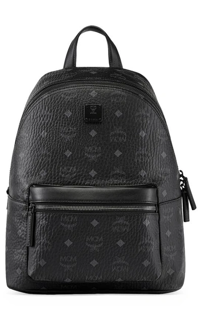 Mcm Stark Small Logo Zip Backpack In Black