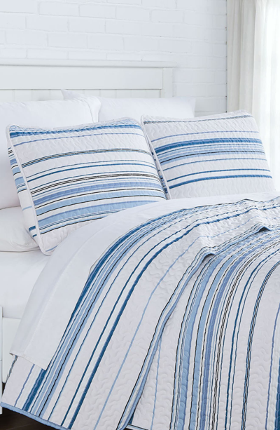 Southshore Fine Linens Coastal Stripes Oversized Quilt Sets In Blue