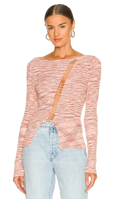 H:ours Poppy Spacedye Sweater In Blush