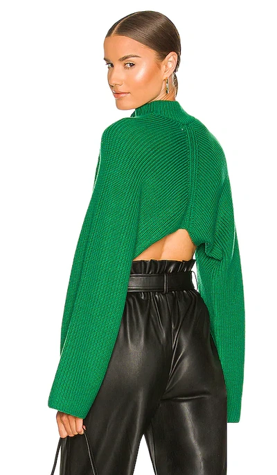 L'academie Isolde Mock Neck Sweater In Green