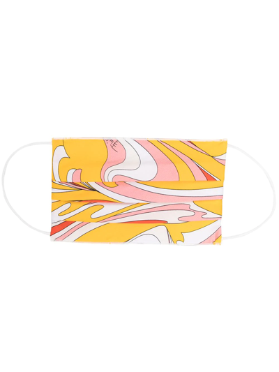Emilio Pucci Vortici Baby Face Mask In Yellow