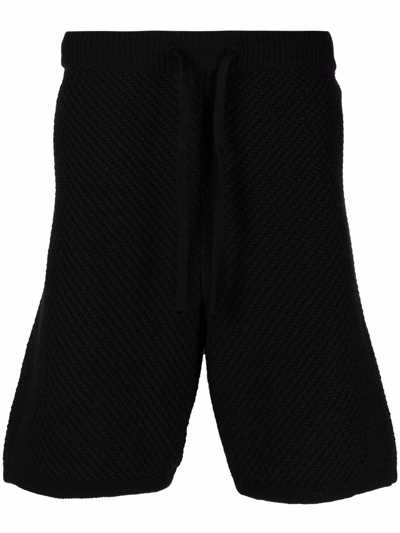 Nanushka Knitted Track Shorts In Black