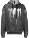 HACULLA SMEARED DISTRESSED COTTON HOODIE
