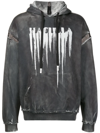 Haculla Smeared Graphic-print Cotton-jersey Hoody In Black