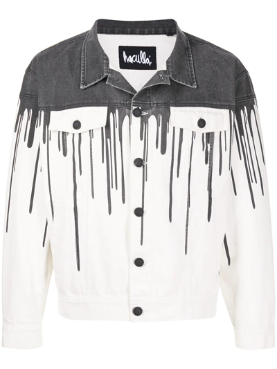 Haculla Dripping Graphic-pattern Denim Jacket In Off-white