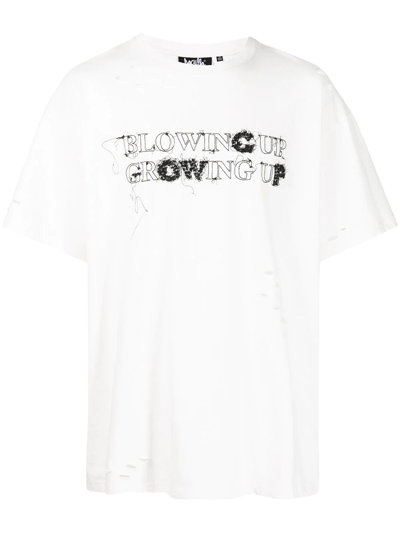 Haculla Blowing Up Graphic-print Cotton-jersey T-shirt In Vintage Off-white