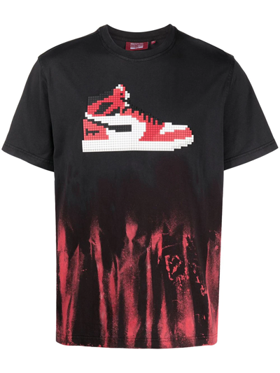 Mostly Heard Rarely Seen 8-bit Drip-dye Sneaker-print T-shirt In Black