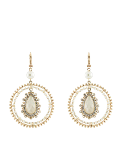 Marchesa Notte Rhodium Pearl-effect Teardrop Earrings In Gold
