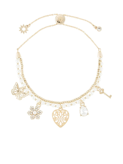 Marchesa Notte Beaded Pearl Pendant Bracelet In White