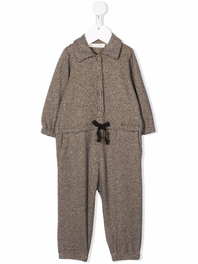Zhoe & Tobiah Babies' Stripe-print Drawstring Bodysuit In Neutrals
