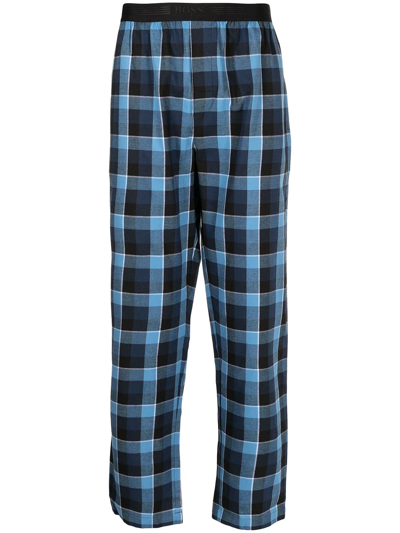 Hugo Boss Checked Pyjama Bottoms In Black