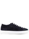 Doucal's Lace-up Suede Sneakers In Dark Blue