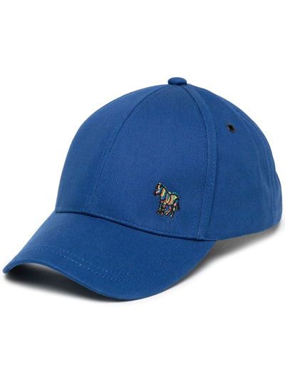 Ps By Paul Smith Zebra-embroidered Baseball Cap In Blue