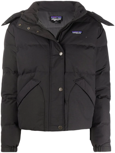 Patagonia Padded Logo Jacket In Black