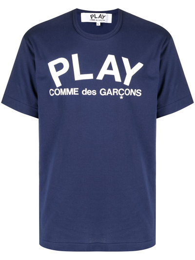 Comme Des Garçons Play Logo-print Short-sleeve T-shirt In Blue