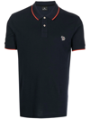 Ps By Paul Smith Embroidered-zebra Polo Shirt In Blue
