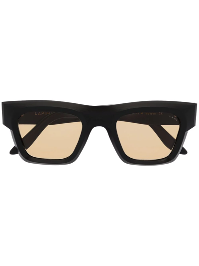 Lapima Martin Square-frame Sunglasses In Natural Black & Yellow