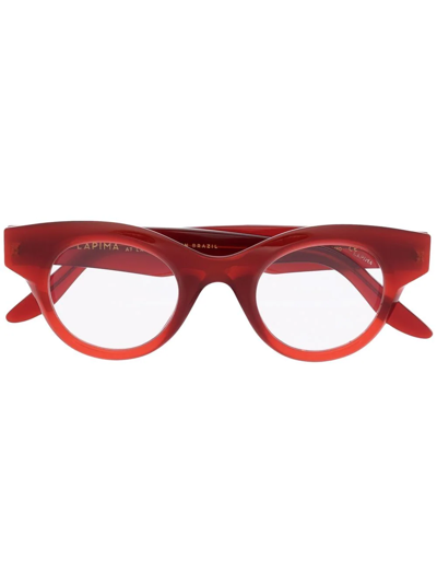 Lapima Guga Petit Round-frame Glasses In Red