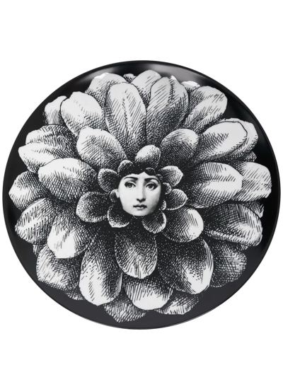 Fornasetti Decorative Porcelain Plate In Black