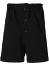 Prada Logo-patch Cotton Shorts In Black