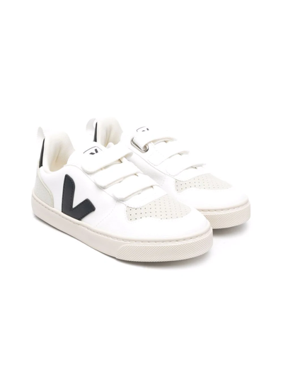 Veja Kids' Touch-strap Low-top Trainers In White