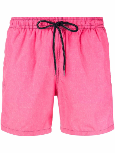 Drumohr Logo Patch Swim Shorts In Pink