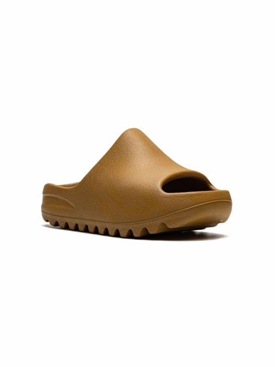 Adidas Originals Kids' Yeezy "ochre" Slides In Neutrals