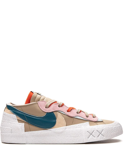 Nike X Kaws X Sacai Blazer Low Sneakers In Neutrals