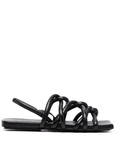 Marsèll Crossover Strap Flat Sandals In Black