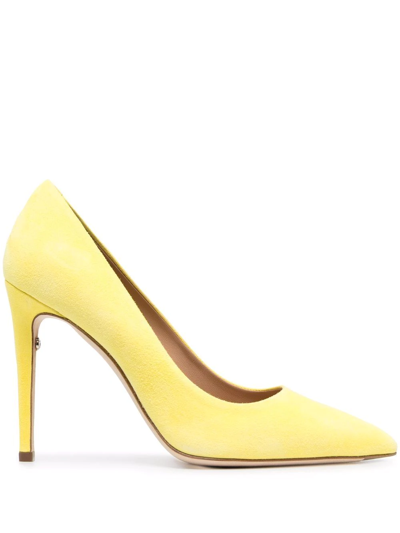 Ferragamo Canary Yellow 105 Suede Pumps