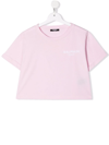 Balmain Teen Logo-print Cotton T-shirt In Pink