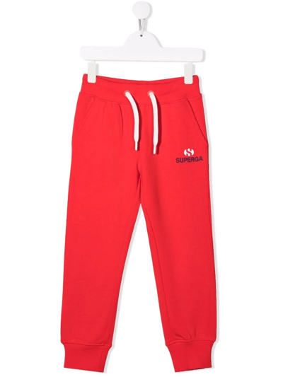 Superga Kids' Logo-print Track Trousers In Red