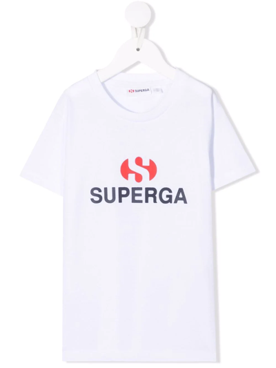 Superga Kids' Logo-print T-shirt In White