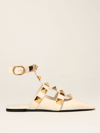 Valentino Garavani Roman Stud Ballet Flats With Maxi Studs In Yellow Cream