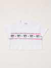 Chiara Ferragni Kids' Cropped T-shirt In White