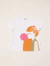 Il Gufo Kids' T-shirt In Cotton With Print In White