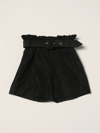 Msgm Shorts In Taffeta In Black
