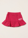 Msgm Babies' Mini Jogging Skirt With Logo In Fuchsia