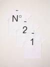 N°21 Set Of 3 N ° 21 Cotton T-shirts In White