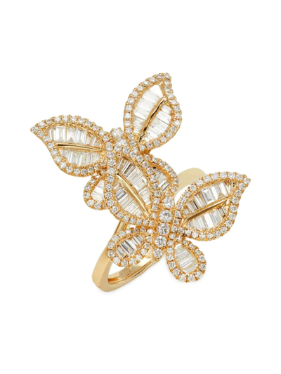 Effy Women's 14k Yellow Gold & 1.41 Tcw Diamond Butterfly Ring