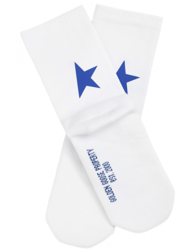 Golden Goose Star Collection Socks With Contrasting Star In White