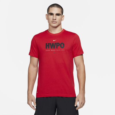 Nike Men's Dri-fit "hwpo" Men's Training T-shirt In Red | ModeSens