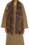 Totême Fringed Monogram-jacquard Scarf In Dark Brown Monogram