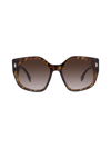 Fendi 55mm Geometric Logo Sunglasses In Havana