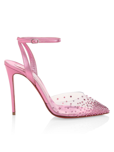 Christian Louboutin Spikaqueen Embellished Metallic Leather Pumps In Confettis